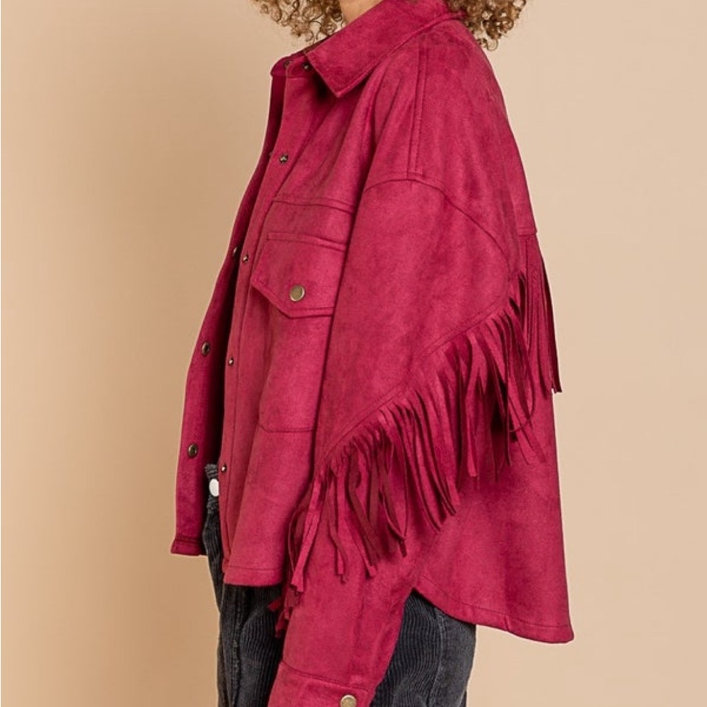 POL Fringe Accent Jacket NWOT M